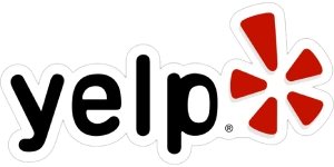 Yelp five-star business icon on a white background.